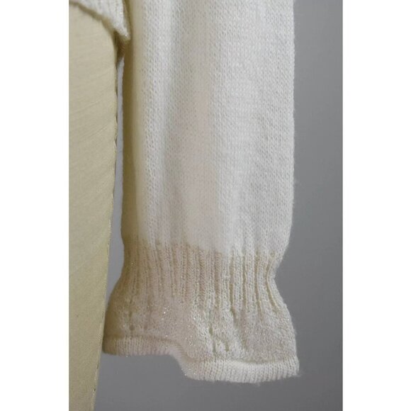 KNITTED & KNOTTED IVORY SHIMMER PALETTE CARDIGAN SWEATER - Picture 5 of 9